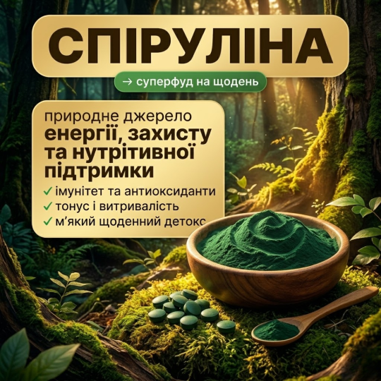 Спіруліна у Таблетках - Суперфуд для Збереження Здоров'я 540 таблеток