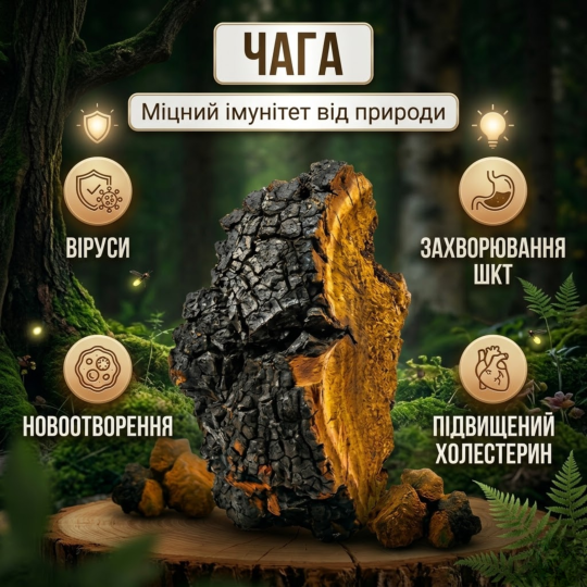 Гриб Чага у капсулах - 120 капсул по 500мг