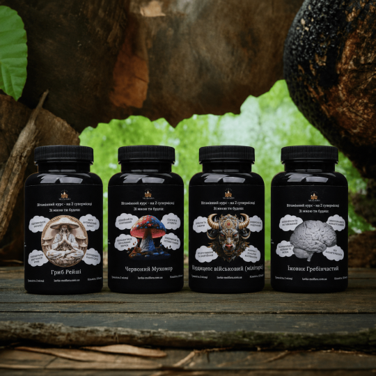 Beginner Set “Molfar Initiation”: a starter package for getting acquainted with mushroom supplements - 120 capsules of 500 mg