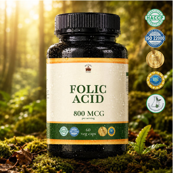 Фолієва Кислота (Folic Acid) 0,4мг - 60 капсул по 500мг