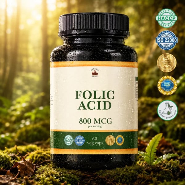 Фолієва Кислота (Folic Acid) 0,4мг - 60 капсул по 500мг