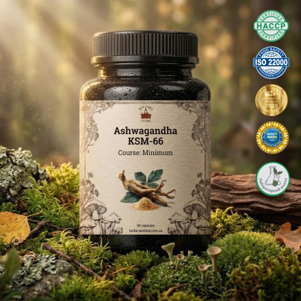 Ашваганда KSM-66 (Ashwagandha KSM-66) - 60 капсул по 500мг