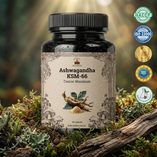Ашваганда KSM-66 (Ashwagandha KSM-66) - 180 капсул по 500мг