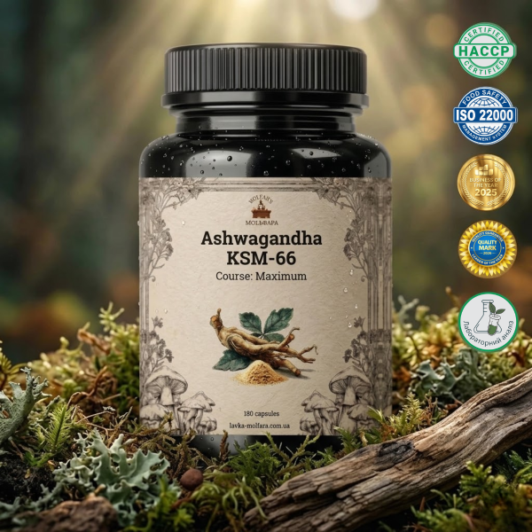 Ашваганда KSM-66 (Ashwagandha KSM-66) - 180 капсул по 500мг