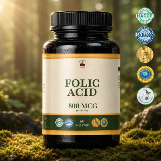 Folic Acid (Folic Acid) 0.8 mg - 60 capsules of 500 mg