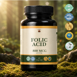Folic Acid (Folic Acid) 0.8 mg - 60 capsules of 500 mg