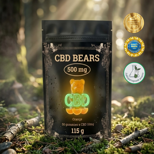 CBD (КБД) Желейні Ведмедики 500 мг (Апельсин) - 50 штук