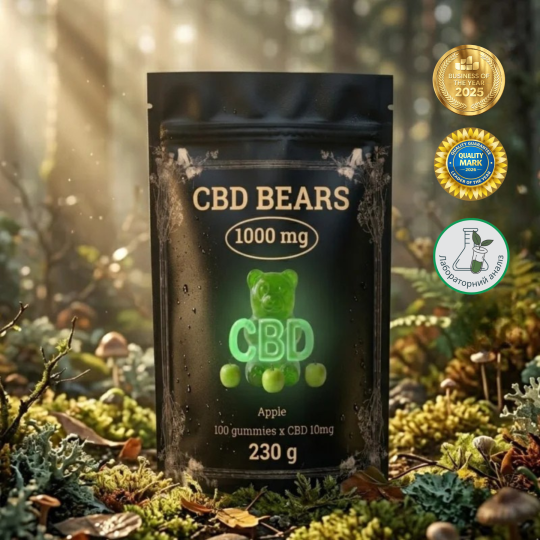 CBD (КБД) Желейні Ведмедики 1000 мг (Яблуко) - 100 штук