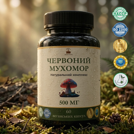 Червоний Мухомор у капсулах - Мікродозинг 60 капсул по 500мг