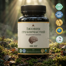 Lion’s Mane (Hericium erinaceus) in capsules - 1-Month Course: 2 in 1