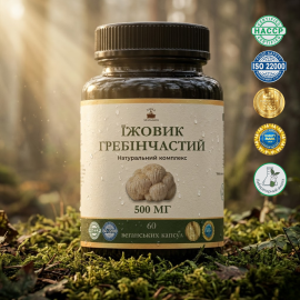 Lion’s Mane (Hericium erinaceus) in capsules - 1-Month Course: 2 in 1
