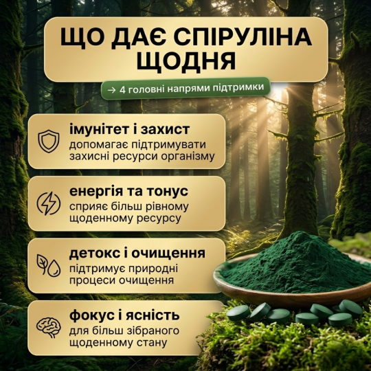 Спіруліна у Таблетках 1000 шт. - 250 г