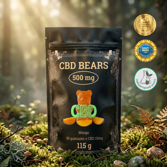 CBD (КБД) Желейні Ведмедики 500 мг (Манго) - 50 штук