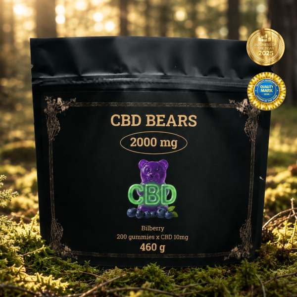 CBD (КБД) Желейные мишки 2000 мг (Черника) — 200 штук