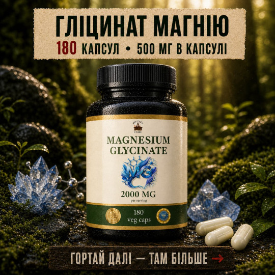 Магний глицинат (хелат бисглицинат) — 180 капсул по 500 мг