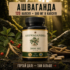 Ашваганда (Ashwagandha) - 120 капсул по 500мг