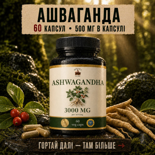 Ашваганда (Ashwagandha) — 60 капсул по 500мг