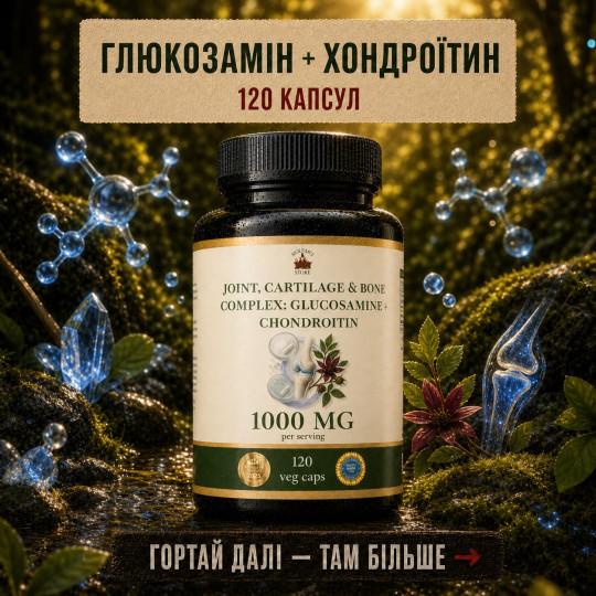 Глюкозамин + Хондроитин двойной силы - комплекс для суставов 120 капсул по 500мг