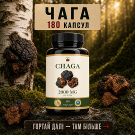 Гриб Чага в капсулах - 180 капсул по 500мг