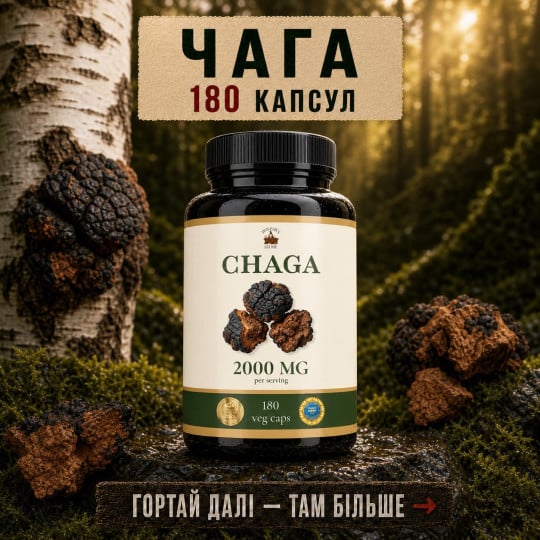 Гриб Чага в капсулах - 180 капсул по 500мг