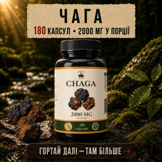 Гриб Чага в капсулах - 180 капсул по 500мг
