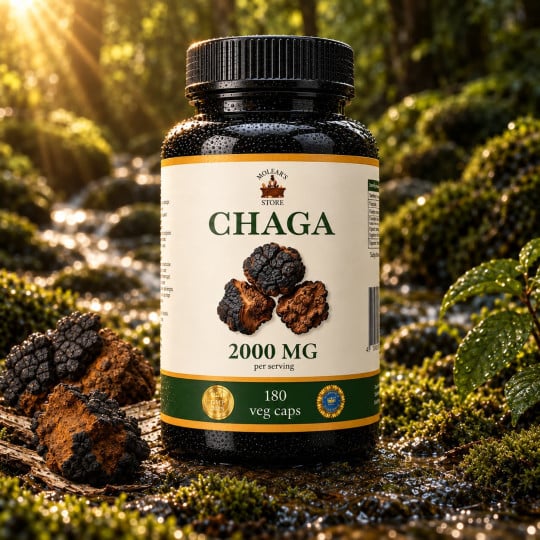 Chaga Mushroom Capsules - 180 capsules of 500 mg