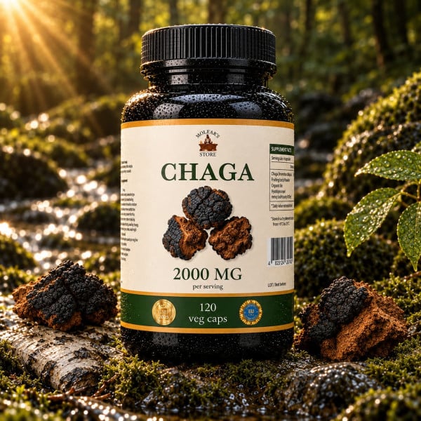 Chaga mushroom in capsules - extended format