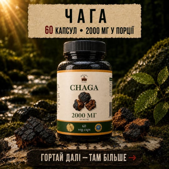 Чага в капсулах — 60 капсул по 500 мг