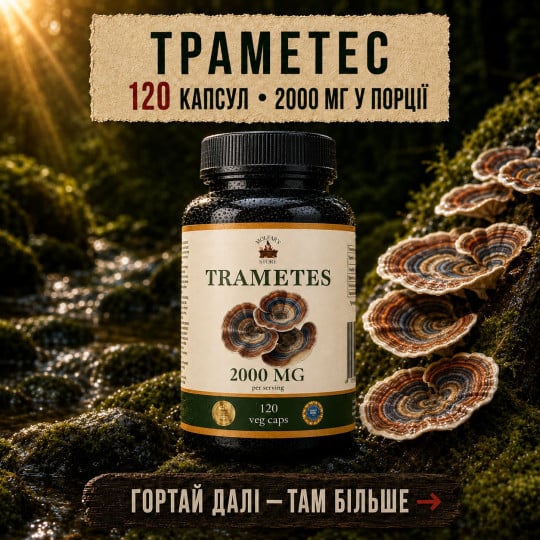 Гриб Траметес у капсулах - 120 капсул по 500мг