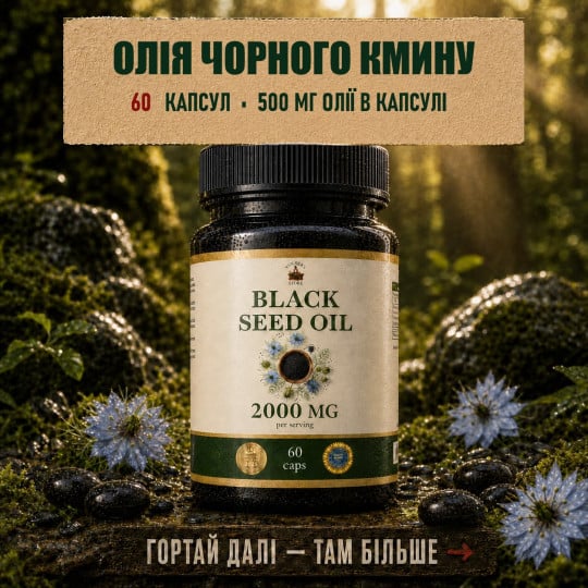 Black Cumin Oil in capsules - for strengthening immunity and blood vessels, 60 capsules of 500 mg each