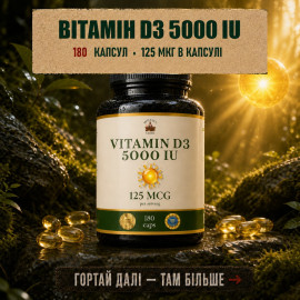 Витамин D3 — витаминный комплекс для всех систем организма, 180 капсул по 500 мг