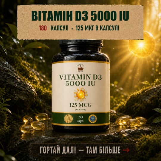 Витамин D3 — витаминный комплекс для всех систем организма, 180 капсул по 500 мг