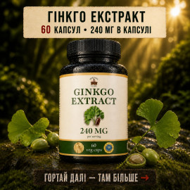 Гинкго Билоба (Ginkgo Biloba 240 мг) — 60 капсул по 500 мг