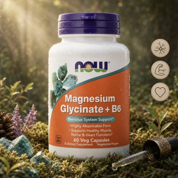 Magnesium Glycinate + Vitamin B6 (chelated bisglycinate) - 60 capsules