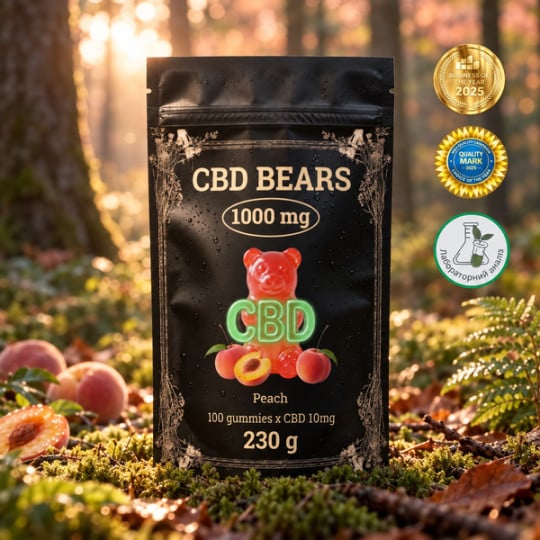 CBD (КБД) Желейні Ведмедики 1000 мг (Персик) - 100 штук