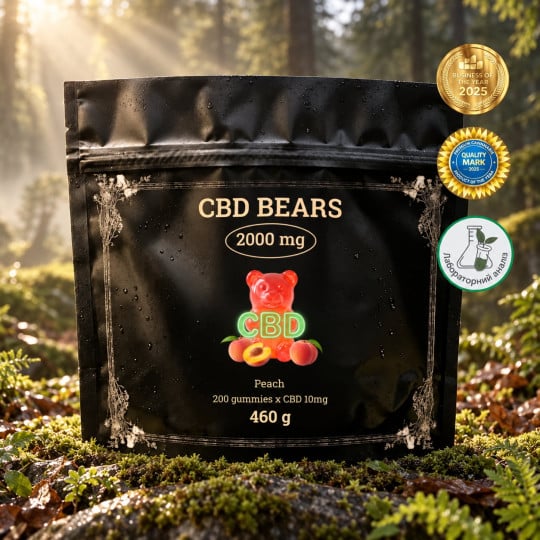 CBD (КБД) Желейні Ведмедики 2000 мг (Персик) - 200 штук
